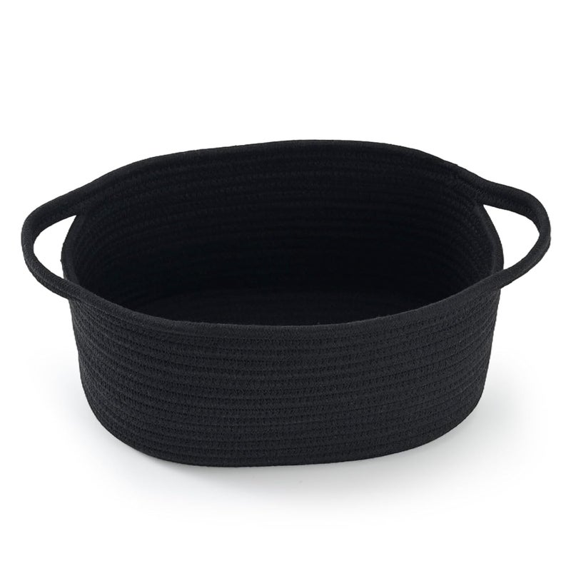 Happyiren Woven Burr Basket with Handles – Perfect for Valentine's Day, Birthdays & Special Occasions, Black Decorative Storage Container for Gifts, Toys, or Essentials - Image 1